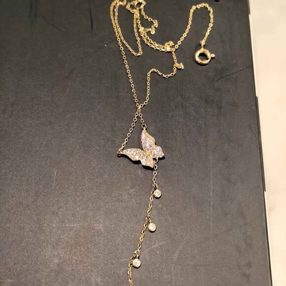 Gold-Tone Butterfly Necklace - Picture 3 of 7